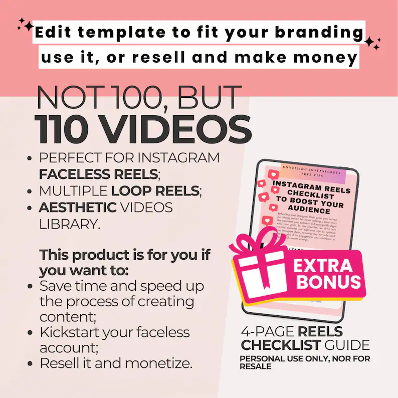110 Faceless Reels Videos for Digital Marketing with Master Resell Rights - Image 2
